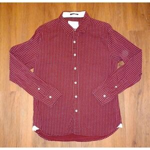 Level Ten Burgundy Mens Med (M) Long Sleeve Button Up Shirt